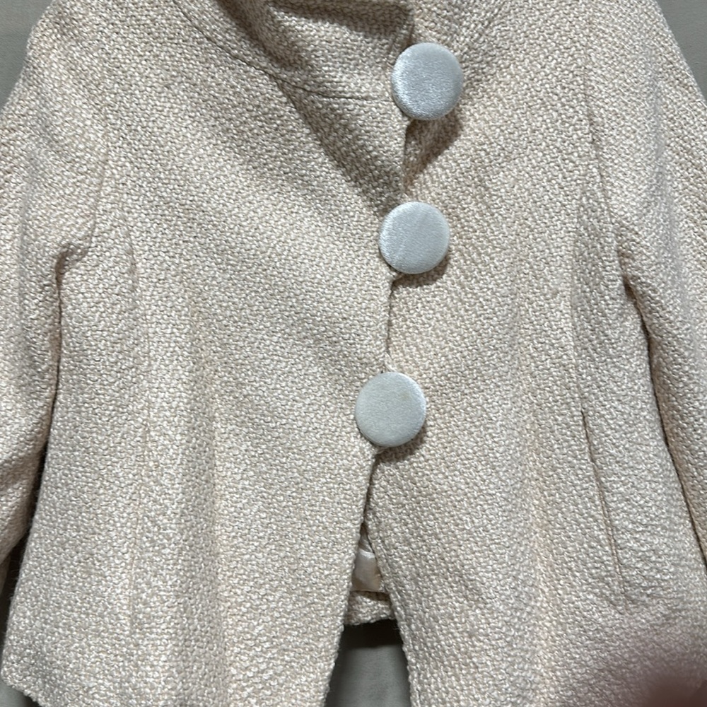 Aryn K Wool Blend Cropped Triple Velvet Button Front Lined Bell Sleeve Jacket - Picture 3 of 8